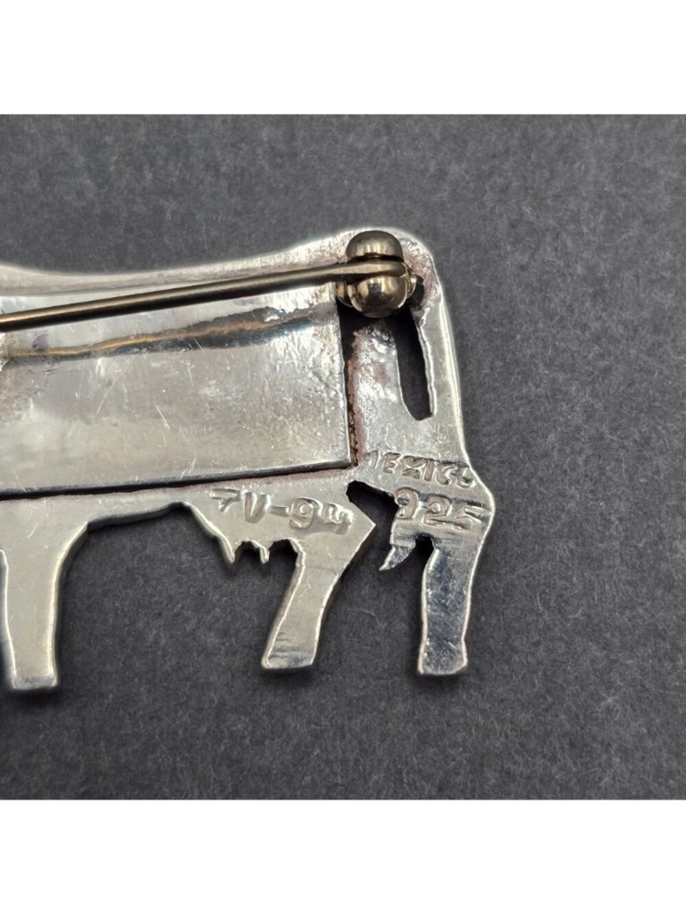 Vintage Taxco Sterling Silver Cow Brooch 1.75" Articulated Bell Pendant TV-94 - Picture 5 of 10